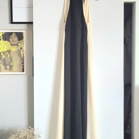 Valentino Two-Tone Ruched Waist Gown, Ivory | Black, Size 6, NWT - Picture 8 of 16